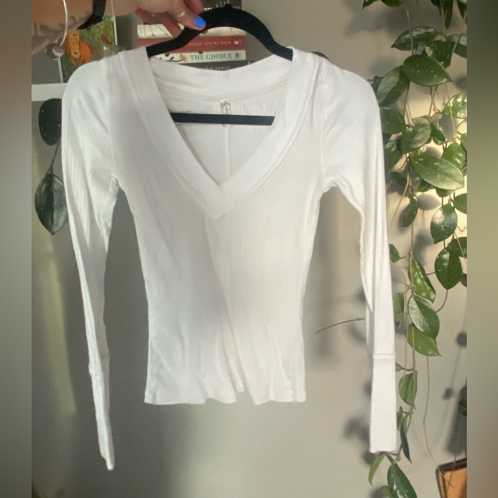 Free people basic white long sleeve